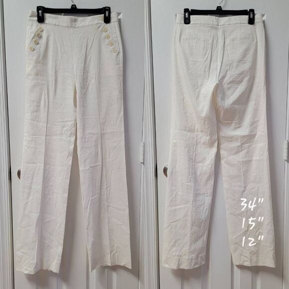 Theory Wide Leg Linen Sailor Pants 6 - Picture 2 of 9